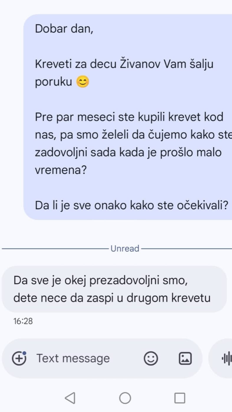 Poruka kupca dva meseca posle isporuke