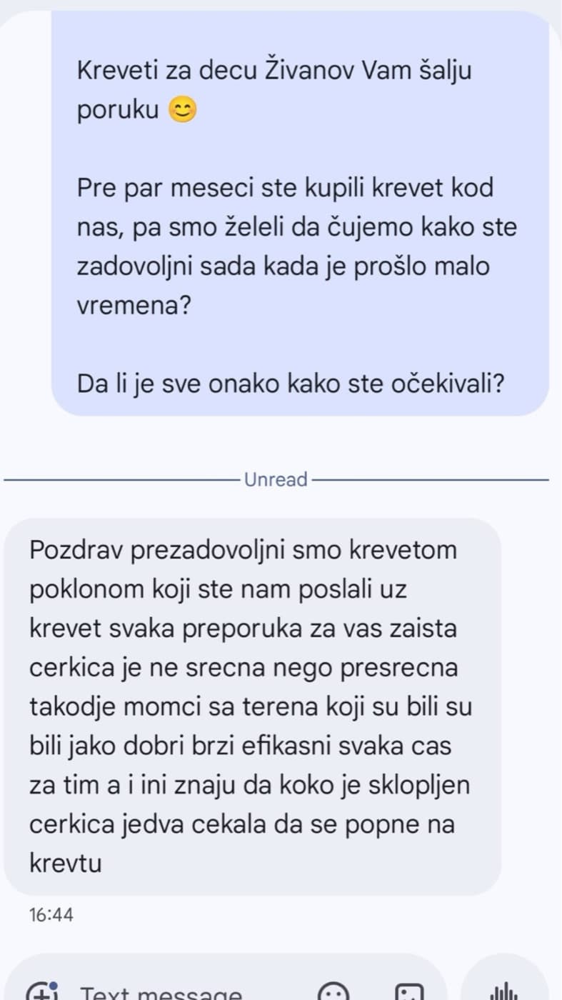Poruka kupca dva meseca posle isporuke