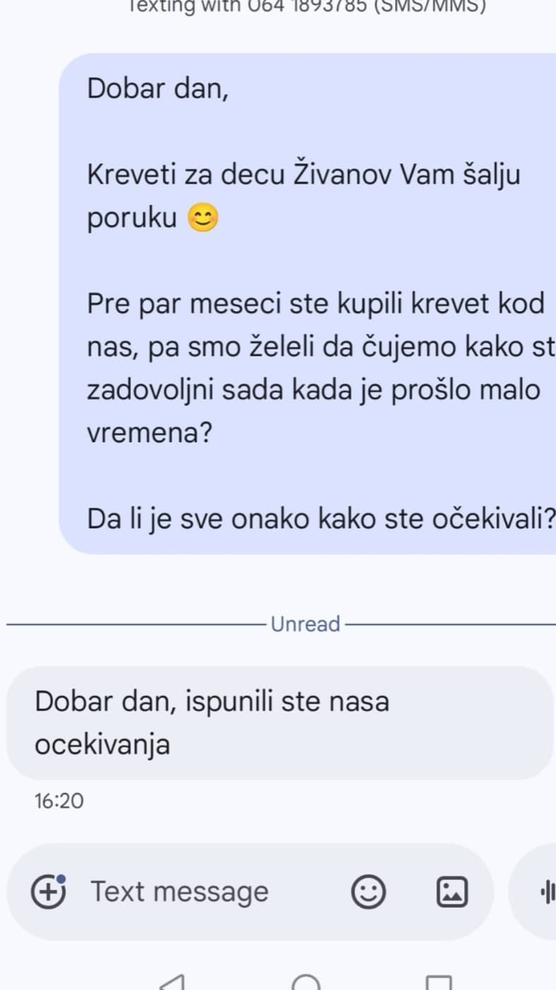 Poruka kupca dva meseca posle isporuke