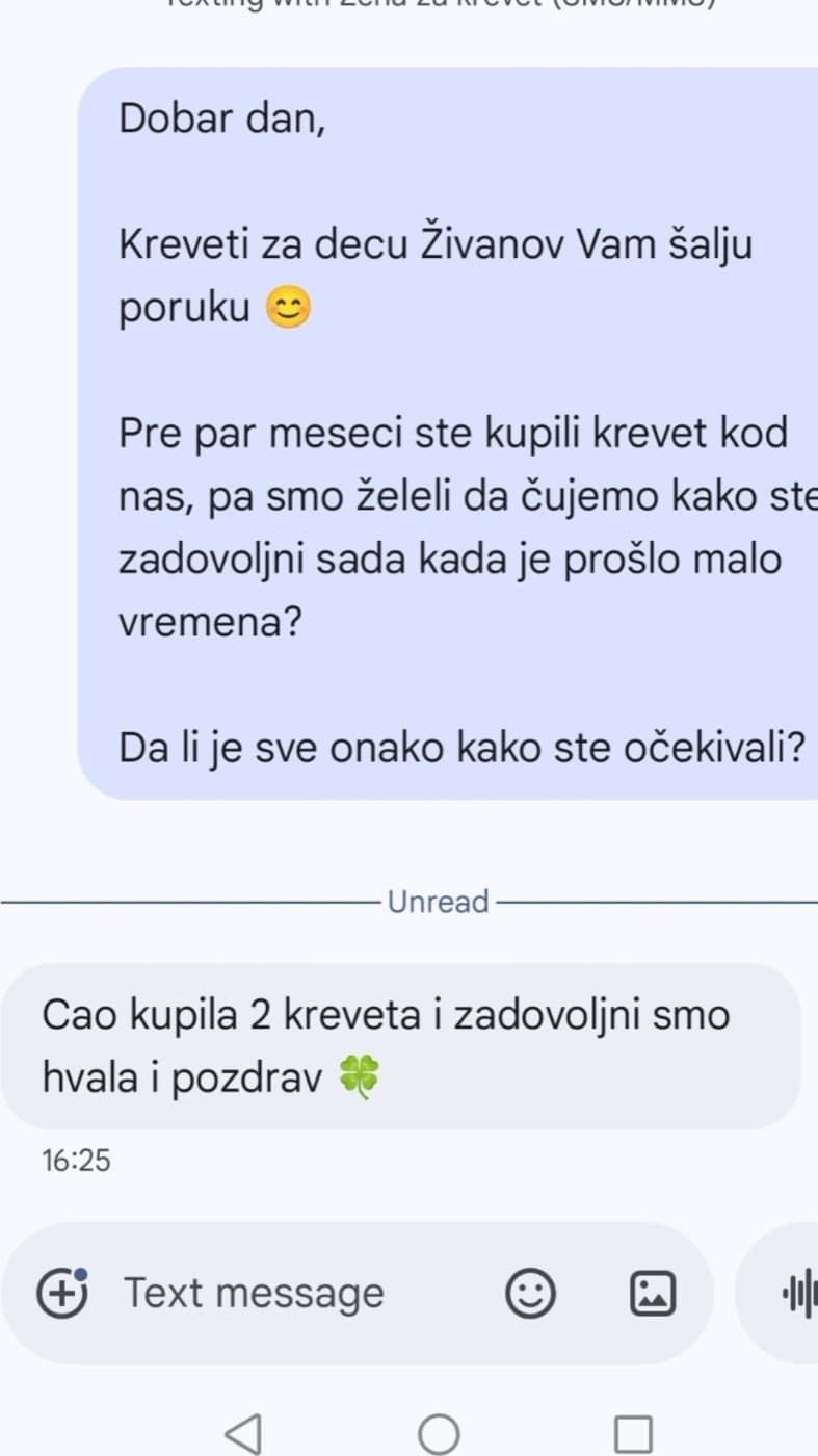 Poruka kupca dva meseca posle isporuke