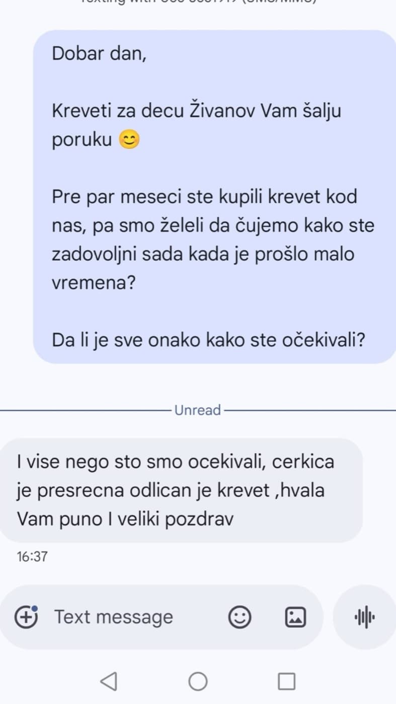 Poruka kupca dva meseca posle isporuke