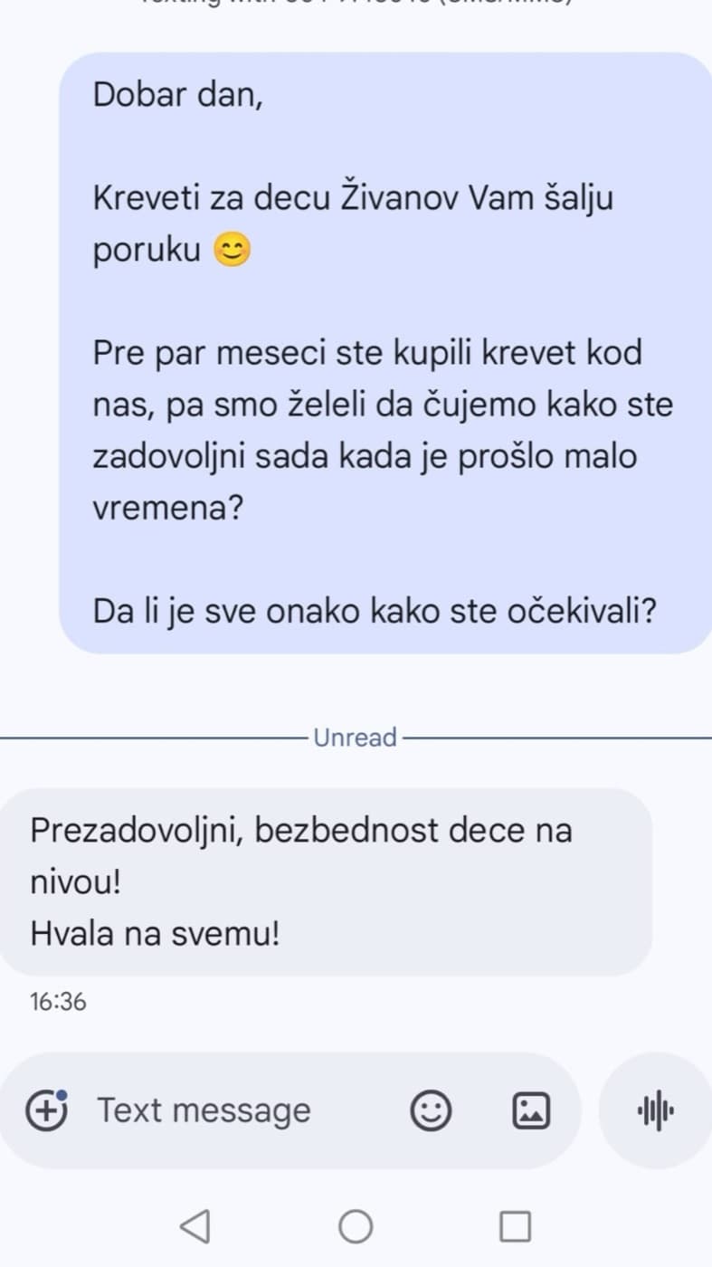 Poruka kupca dva meseca posle isporuke